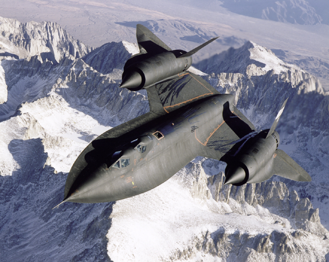 Space History Photo: SR-71 Over Snow Capped Mountains
